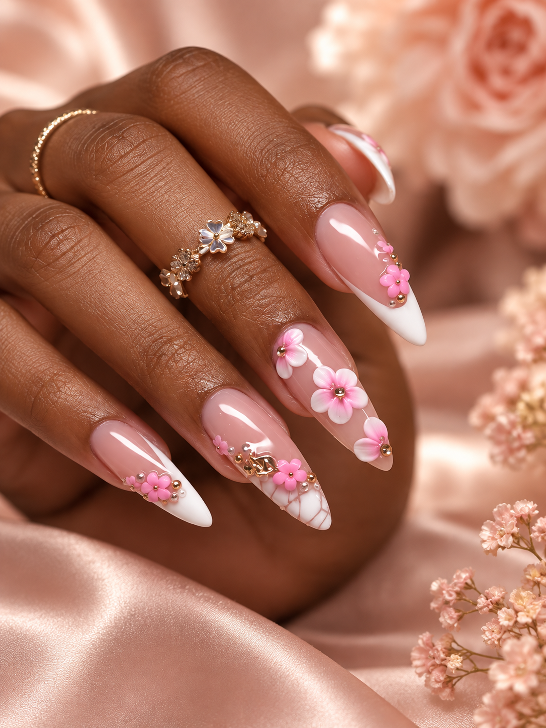 Floral nail design