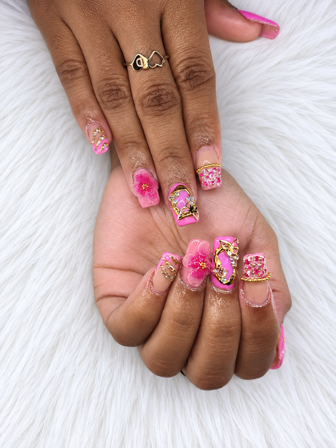 Statement acrylic nail design